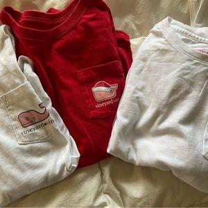 Vineyard Vines LS holiday tees sz. 7-8